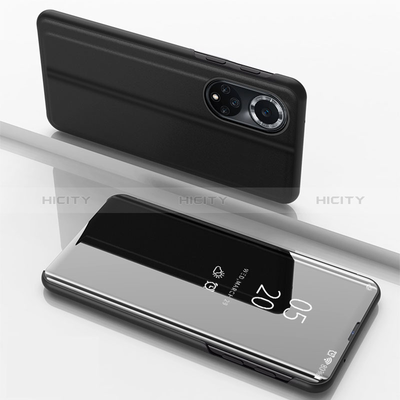 Funda de Cuero Cartera con Soporte Espejo Carcasa para Huawei Nova 9 Negro