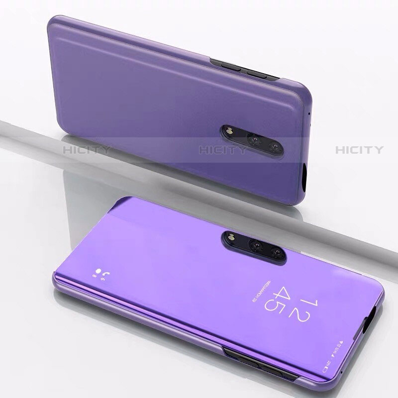 Funda de Cuero Cartera con Soporte Espejo Carcasa para OnePlus 7 Morado