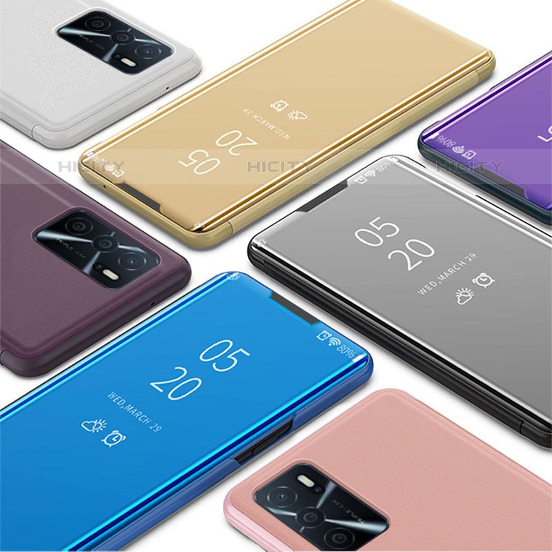 Funda de Cuero Cartera con Soporte Espejo Carcasa para Oppo A16s