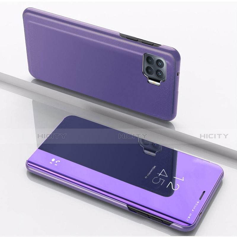 Funda de Cuero Cartera con Soporte Espejo Carcasa para Oppo F17 Pro