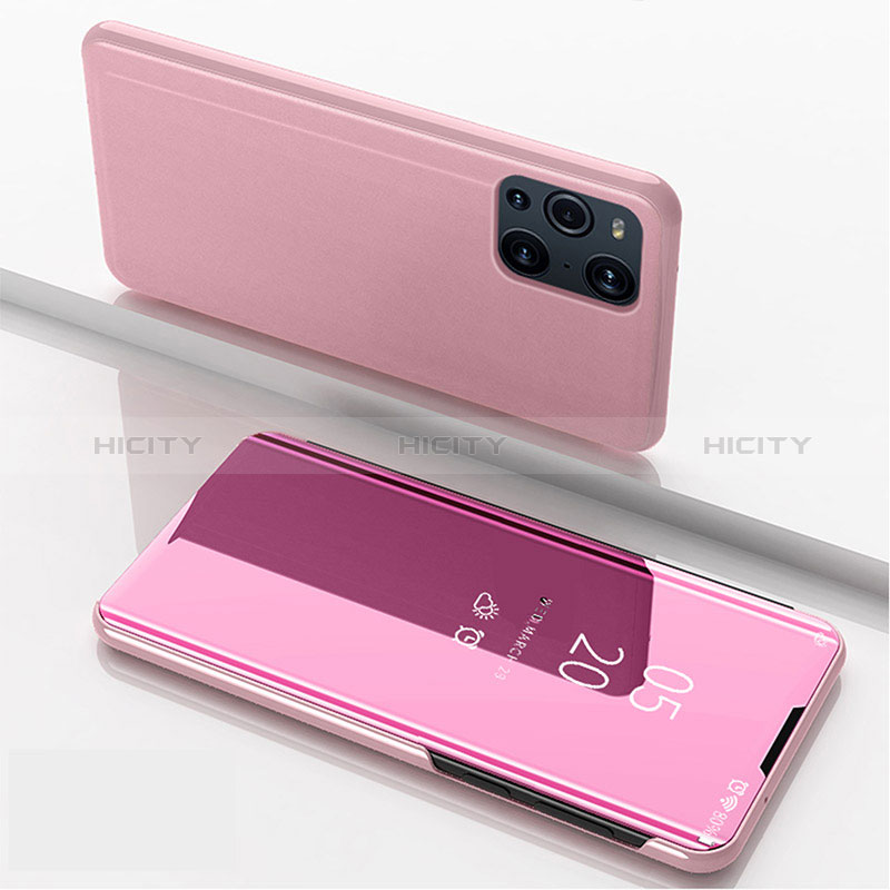 Funda de Cuero Cartera con Soporte Espejo Carcasa para Oppo Find X3 5G