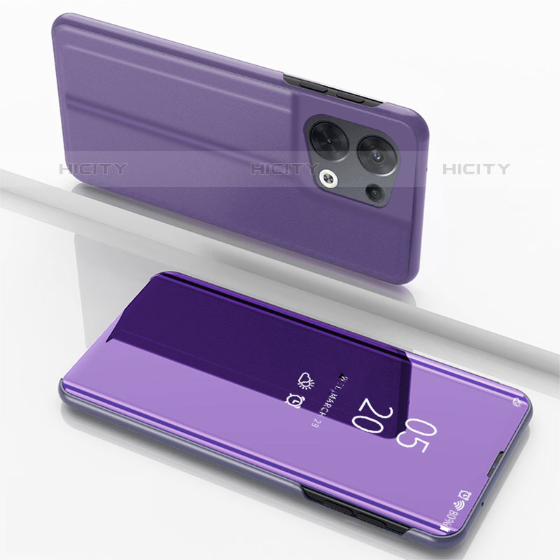 Funda de Cuero Cartera con Soporte Espejo Carcasa para Oppo Reno8 5G