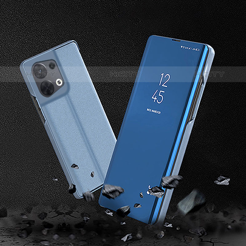 Funda de Cuero Cartera con Soporte Espejo Carcasa para Oppo Reno8 Pro 5G