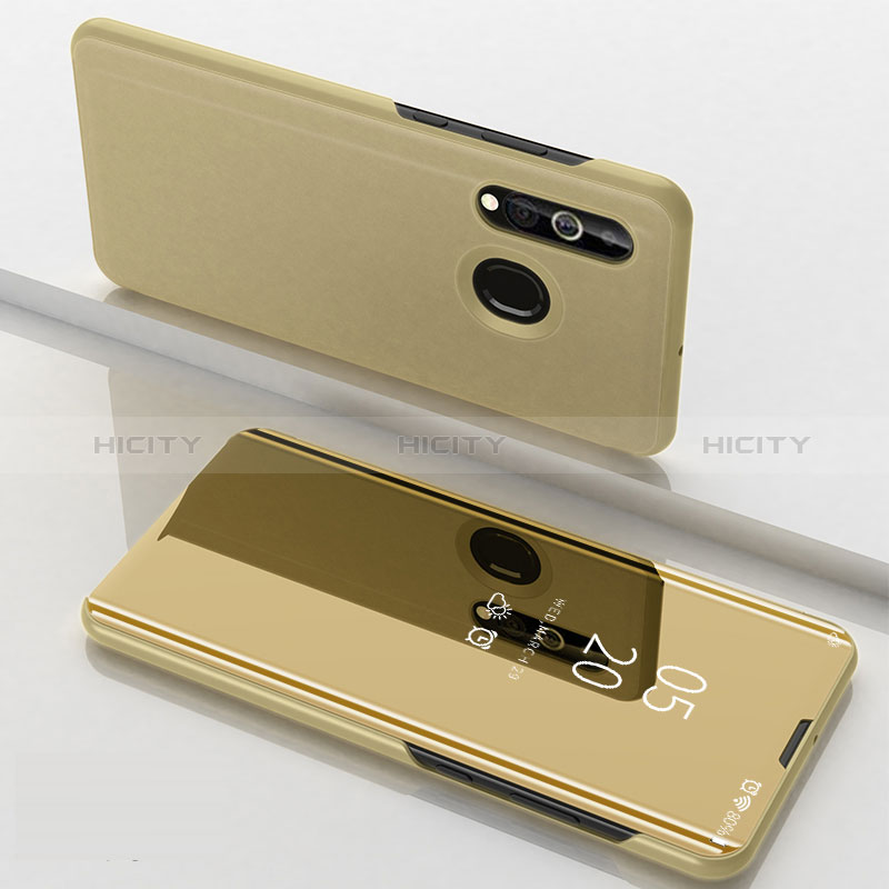 Funda de Cuero Cartera con Soporte Espejo Carcasa para Samsung Galaxy A60 Oro