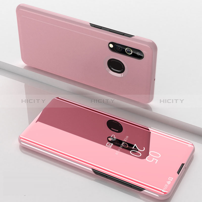 Funda de Cuero Cartera con Soporte Espejo Carcasa para Samsung Galaxy A60 Oro Rosa