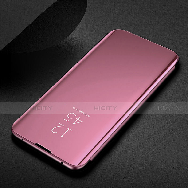 Funda de Cuero Cartera con Soporte Espejo Carcasa para Samsung Galaxy M30s Oro Rosa