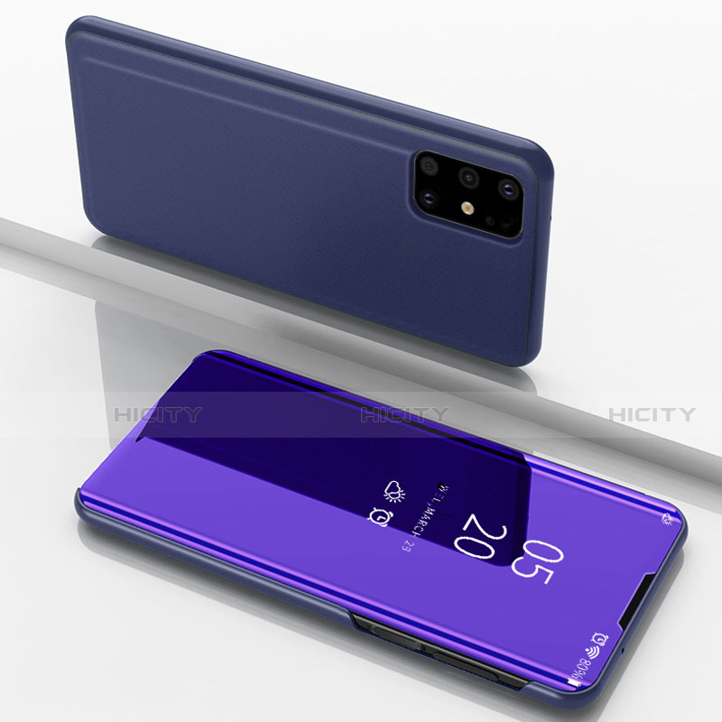 Funda de Cuero Cartera con Soporte Espejo Carcasa para Samsung Galaxy M51 Morado