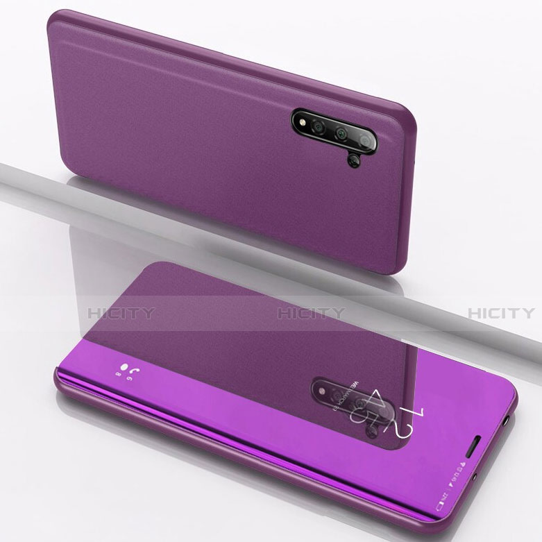 Funda de Cuero Cartera con Soporte Espejo Carcasa para Samsung Galaxy Note 10 5G Morado