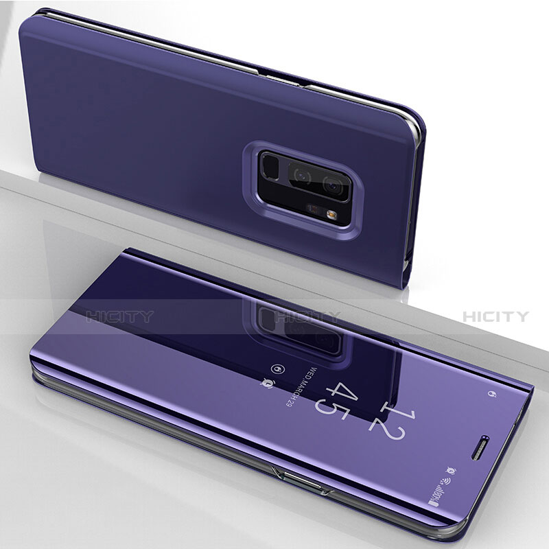 Funda de Cuero Cartera con Soporte Espejo Carcasa para Samsung Galaxy S9 Plus