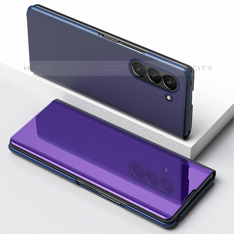 Funda de Cuero Cartera con Soporte Espejo Carcasa para Samsung Galaxy Z Fold5 5G