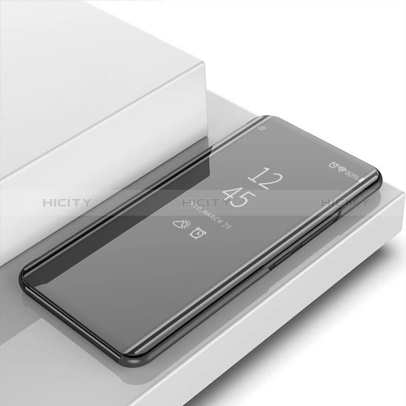 Funda de Cuero Cartera con Soporte Espejo Carcasa para Xiaomi Redmi 10A 4G Negro