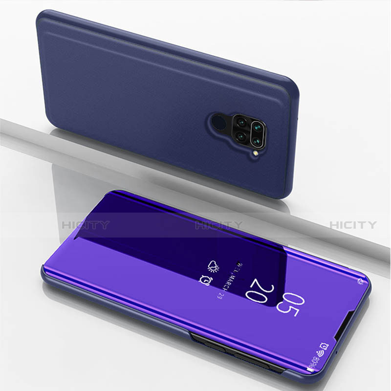 Funda de Cuero Cartera con Soporte Espejo Carcasa para Xiaomi Redmi 10X 4G Morado