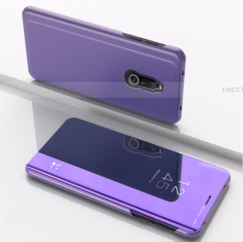 Funda de Cuero Cartera con Soporte Espejo Carcasa para Xiaomi Redmi 8 Morado