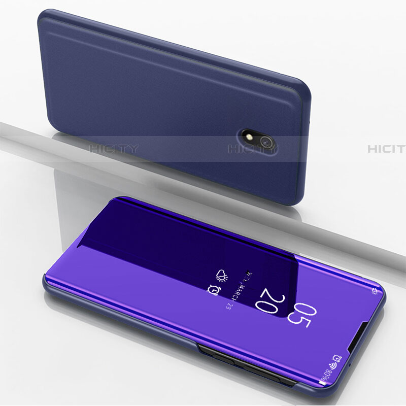 Funda de Cuero Cartera con Soporte Espejo Carcasa para Xiaomi Redmi 8A Morado