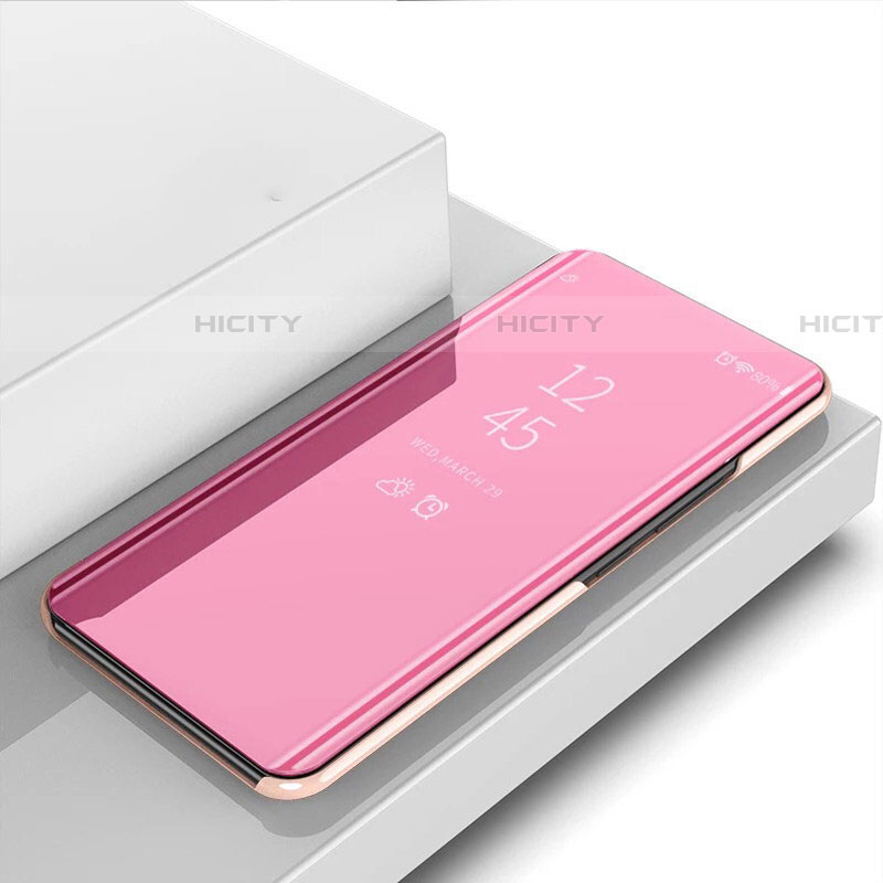 Funda de Cuero Cartera con Soporte Espejo Carcasa para Xiaomi Redmi K30i 5G Oro Rosa