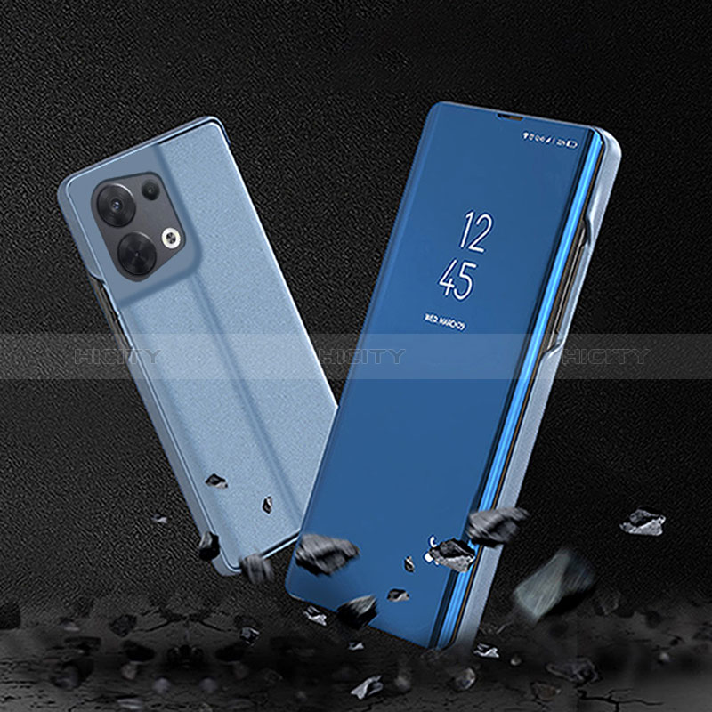 Funda de Cuero Cartera con Soporte Espejo Carcasa para Xiaomi Redmi Note 13  Pro 5G Plata