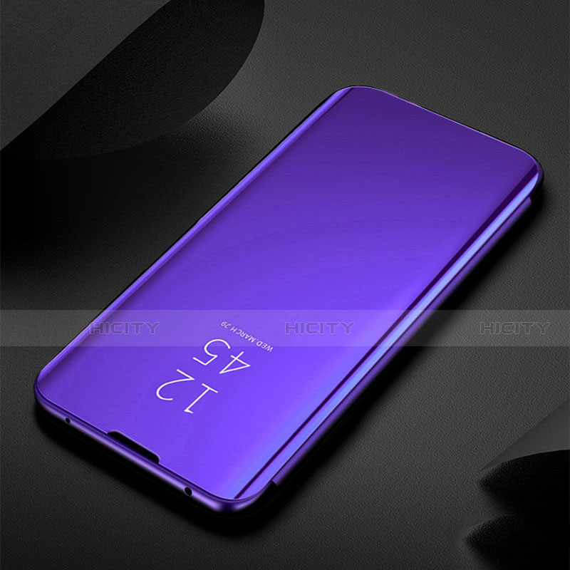 Funda de Cuero Cartera con Soporte Espejo Carcasa para Xiaomi Redmi Note 8T Morado