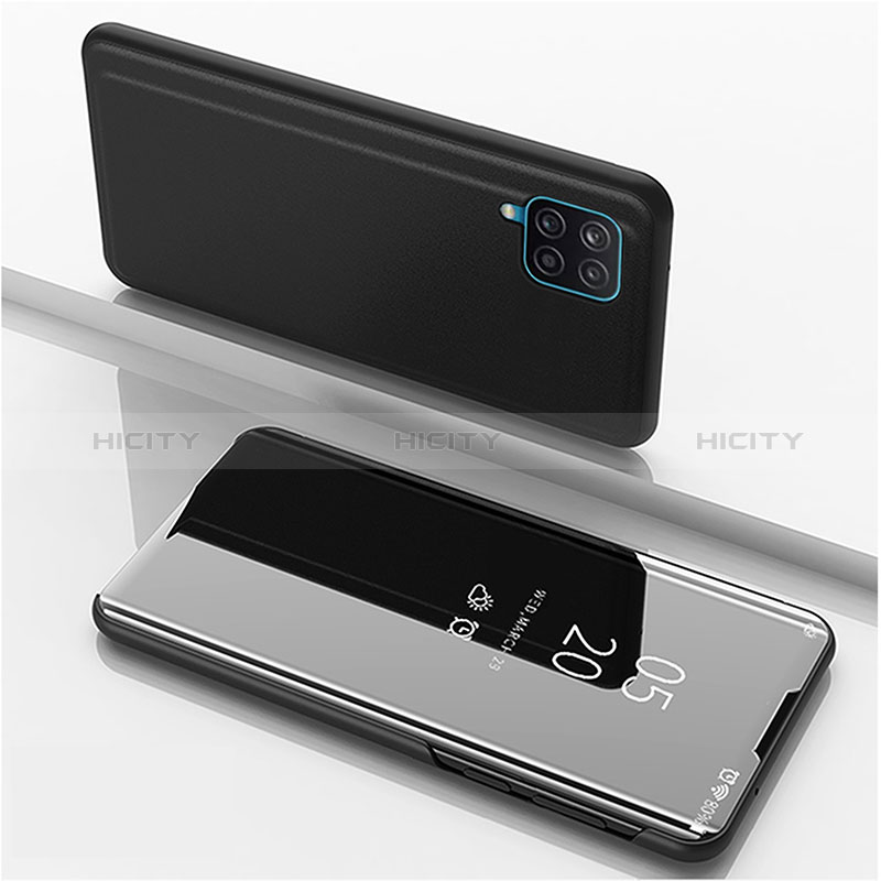 Funda de Cuero Cartera con Soporte Espejo Carcasa ZL1 para Samsung Galaxy A12 5G Negro