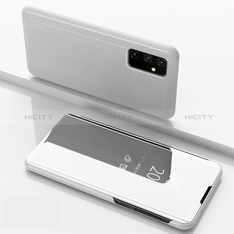 Funda de Cuero Cartera con Soporte Espejo Carcasa ZL1 para Samsung Galaxy A35 5G Plata