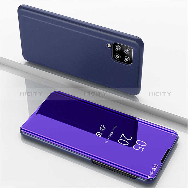 Funda de Cuero Cartera con Soporte Espejo Carcasa ZL1 para Samsung Galaxy A42 5G Morado