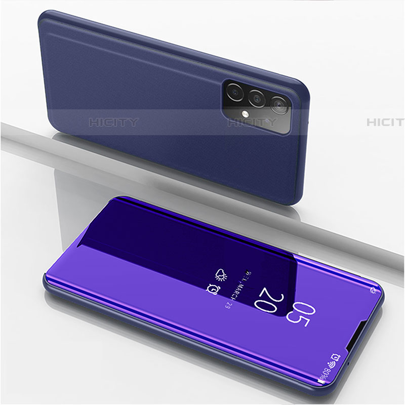 Funda de Cuero Cartera con Soporte Espejo Carcasa ZL1 para Samsung Galaxy A52 5G Morado