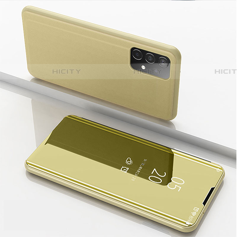 Funda de Cuero Cartera con Soporte Espejo Carcasa ZL1 para Samsung Galaxy A52 5G Oro