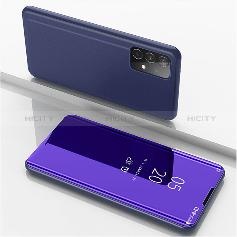 Funda de Cuero Cartera con Soporte Espejo Carcasa ZL1 para Samsung Galaxy A52s 5G Morado