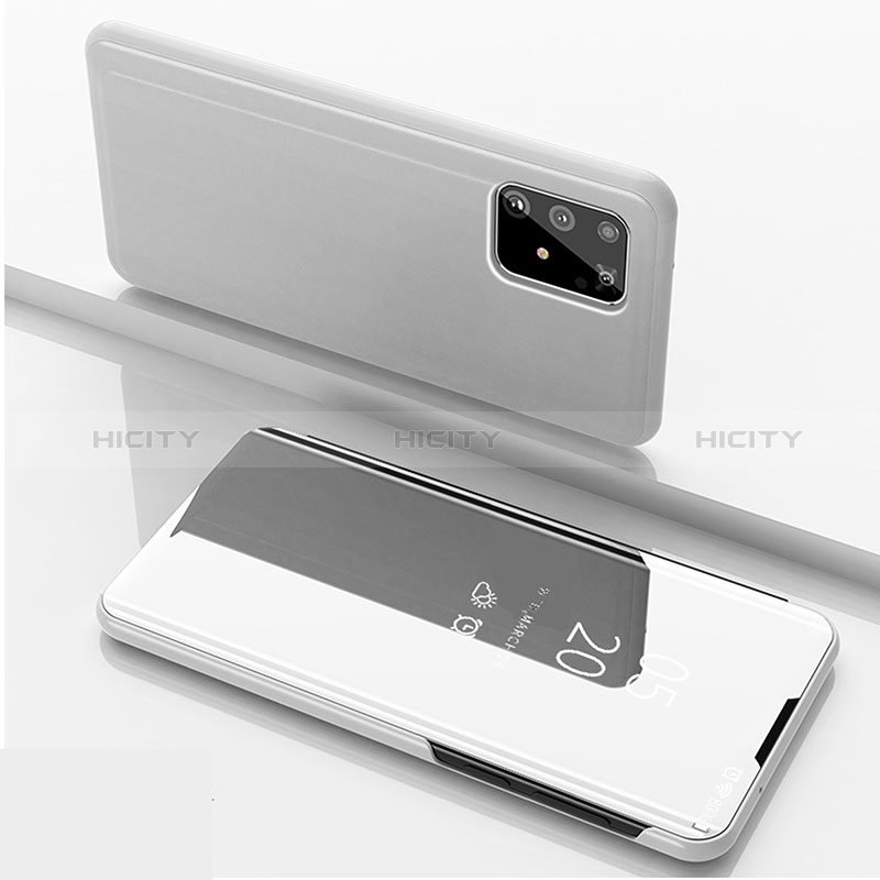 Funda de Cuero Cartera con Soporte Espejo Carcasa ZL1 para Samsung Galaxy S10 Lite Plata