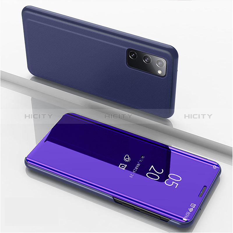 Funda de Cuero Cartera con Soporte Espejo Carcasa ZL1 para Samsung Galaxy S20 5G Morado