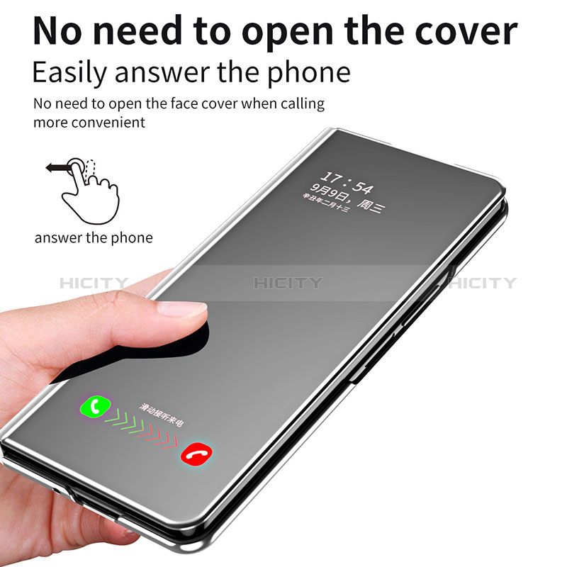 Funda de Cuero Cartera con Soporte Espejo Carcasa ZL1 para Samsung Galaxy Z Fold3 5G