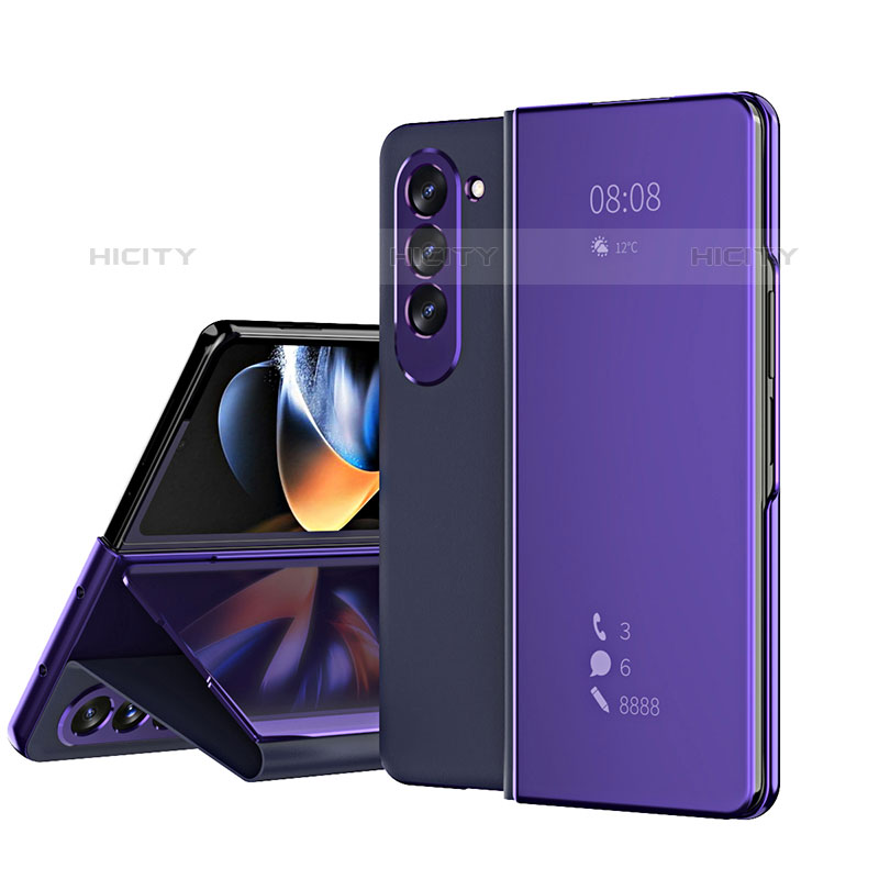 Funda de Cuero Cartera con Soporte Espejo Carcasa ZL1 para Samsung Galaxy Z Fold5 5G