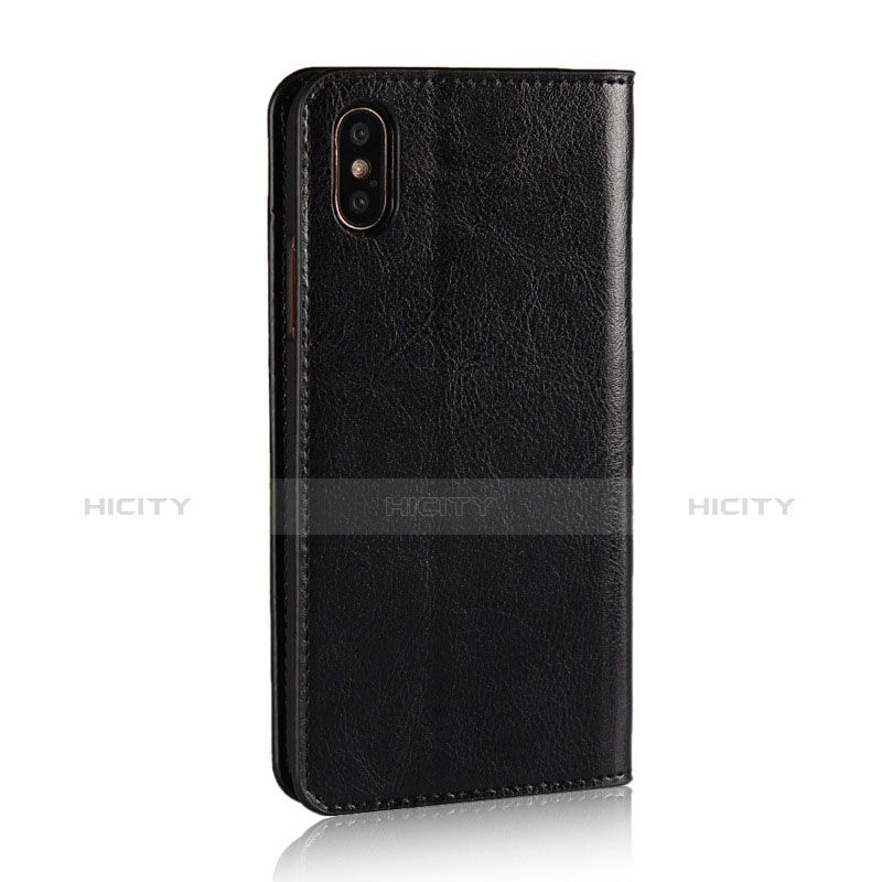 Funda de Cuero Cartera con Soporte F01 para Apple iPhone Xs Max Negro