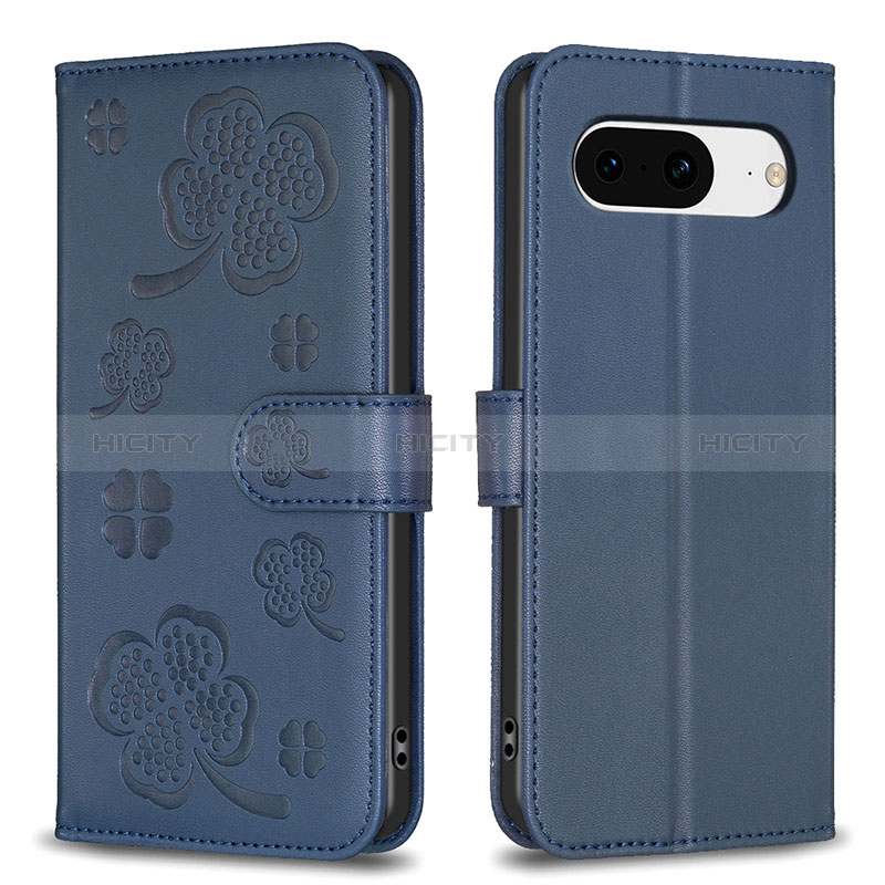 Funda de Cuero Cartera con Soporte Flores Carcasa BF1 para Google Pixel 8 5G Azul