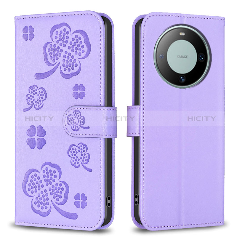 Funda de Cuero Cartera con Soporte Flores Carcasa BF1 para Huawei Mate 60