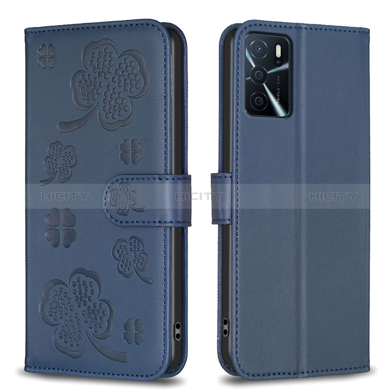 Funda de Cuero Cartera con Soporte Flores Carcasa BF1 para Oppo A16