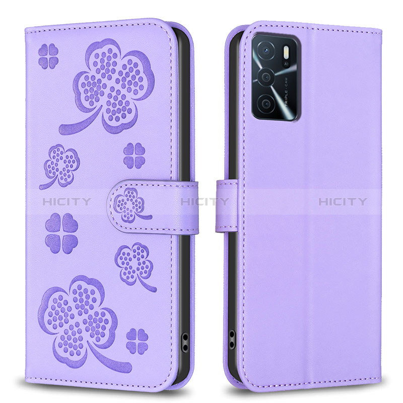 Funda de Cuero Cartera con Soporte Flores Carcasa BF1 para Oppo A16