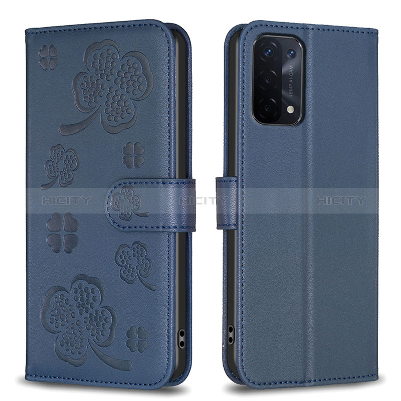 Funda de Cuero Cartera con Soporte Flores Carcasa BF1 para Oppo A54 5G