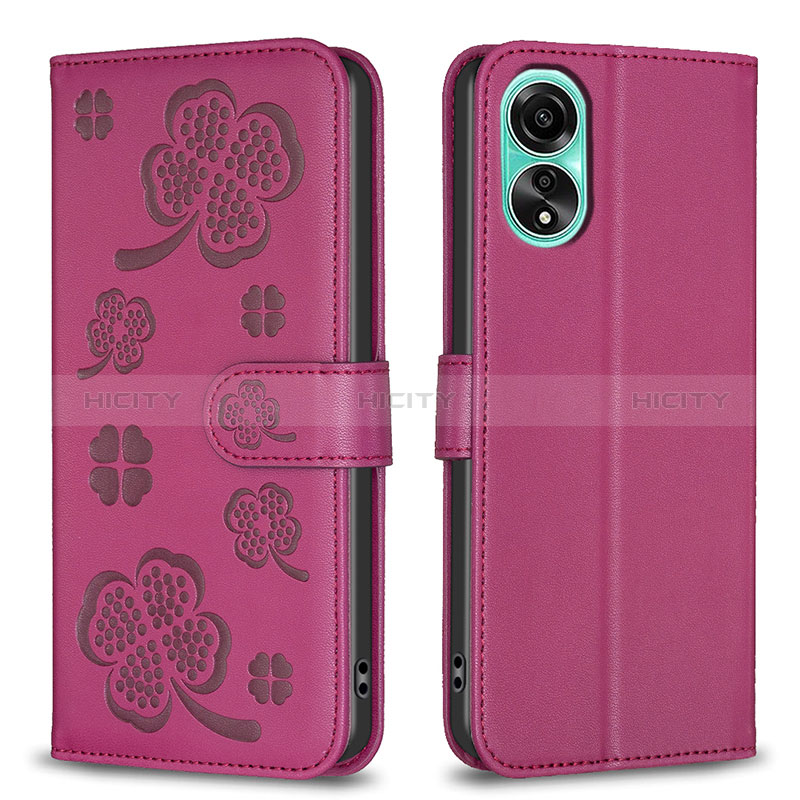 Funda de Cuero Cartera con Soporte Flores Carcasa BF1 para Oppo A78 4G