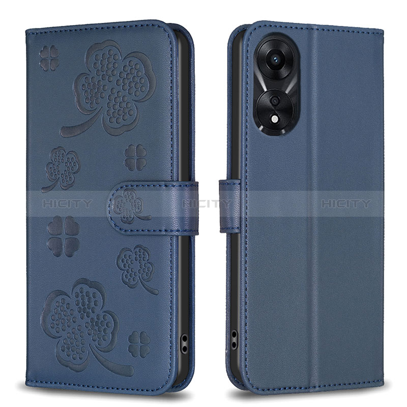 Funda de Cuero Cartera con Soporte Flores Carcasa BF1 para Oppo A78 5G