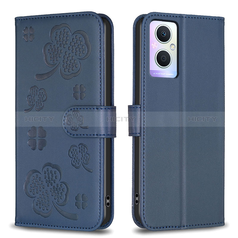 Funda de Cuero Cartera con Soporte Flores Carcasa BF1 para Oppo A96 5G