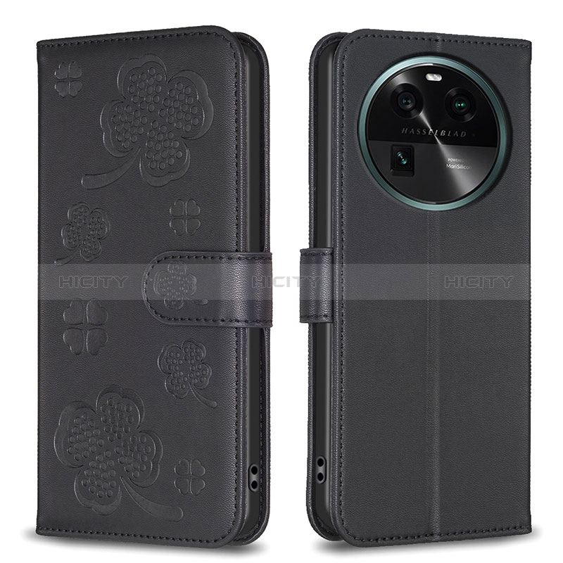 Funda de Cuero Cartera con Soporte Flores Carcasa BF1 para Oppo Find X6 Pro 5G