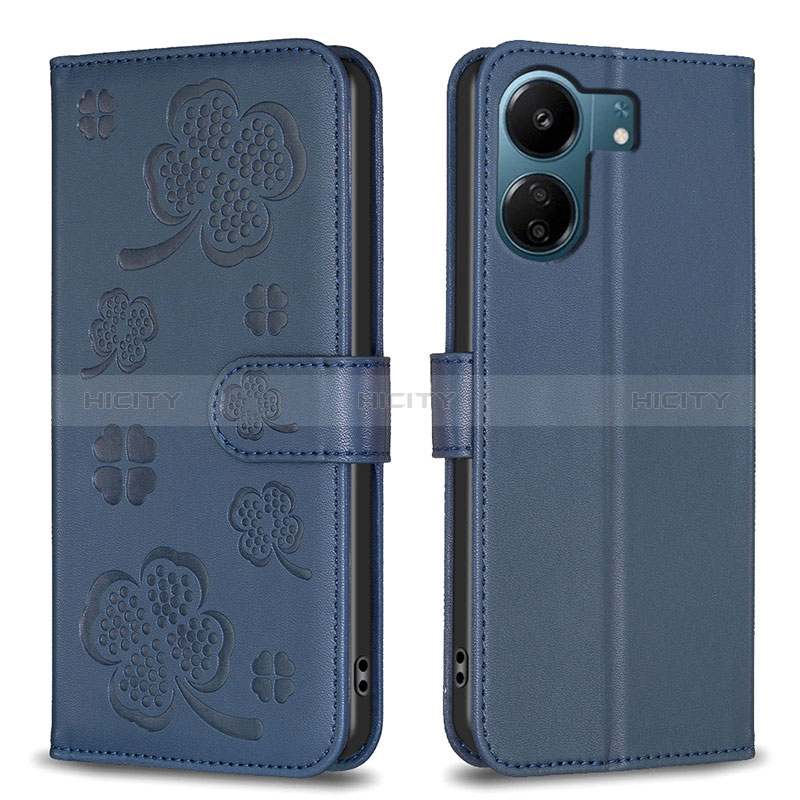 Funda de Cuero Cartera con Soporte Flores Carcasa BF1 para Xiaomi Poco C65