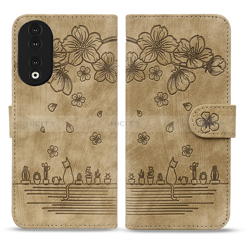 Funda de Cuero Cartera con Soporte Flores Carcasa HF1 para Huawei Honor 90 5G