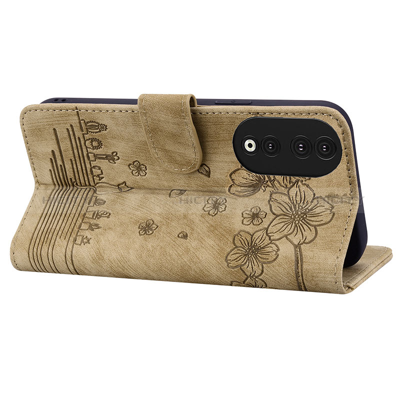 Funda de Cuero Cartera con Soporte Flores Carcasa HF2 para Huawei Honor 90 5G