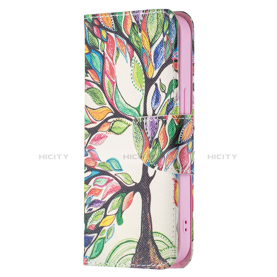 Funda de Cuero Cartera con Soporte Flores Carcasa L02 para Apple iPhone 13 Multicolor