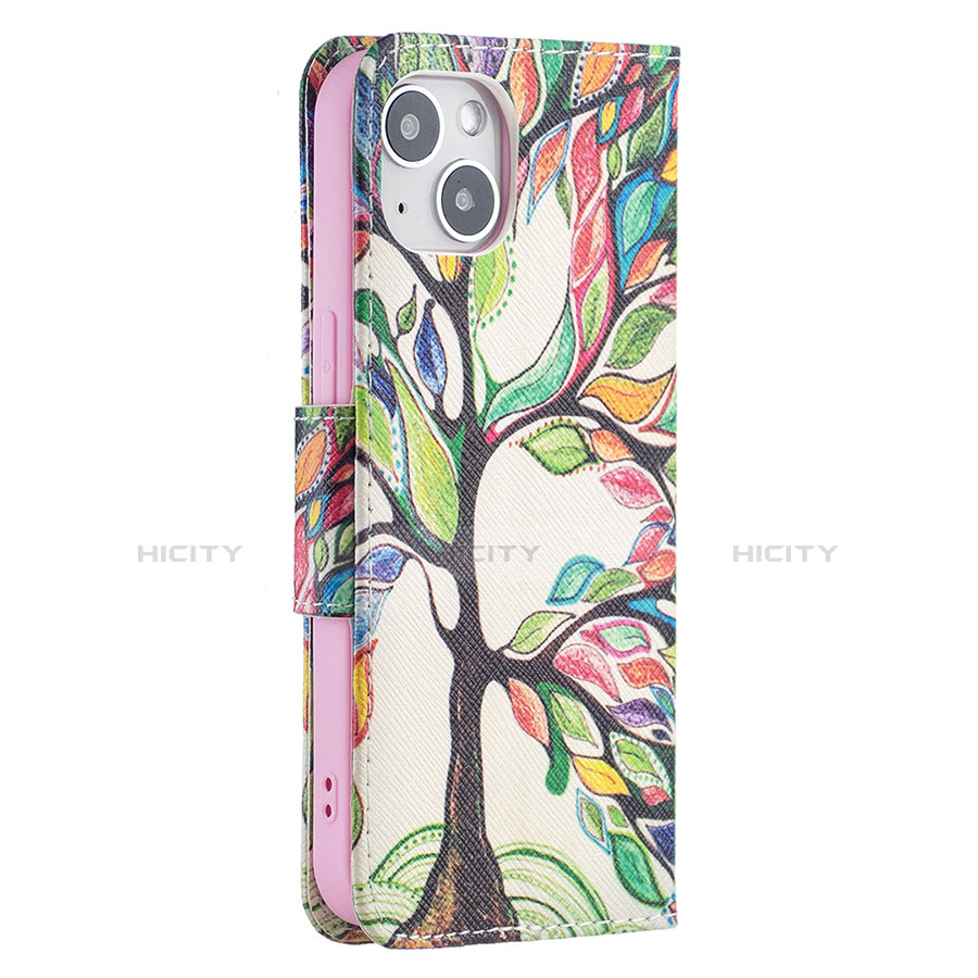 Funda de Cuero Cartera con Soporte Flores Carcasa L02 para Apple iPhone 13 Multicolor