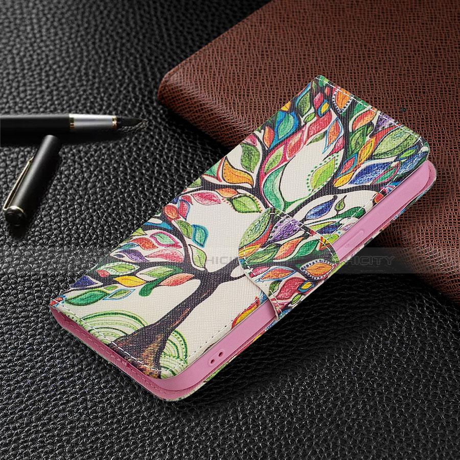 Funda de Cuero Cartera con Soporte Flores Carcasa L02 para Apple iPhone 14 Multicolor