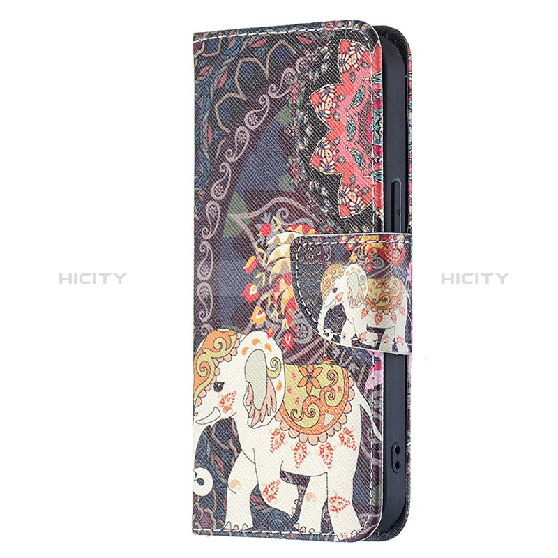 Funda de Cuero Cartera con Soporte Flores Carcasa L07 para Apple iPhone 15 Multicolor