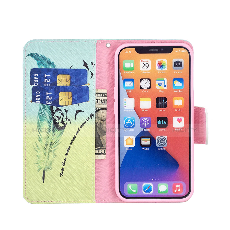 Funda de Cuero Cartera con Soporte Flores Carcasa para Apple iPhone 14 Amarillo