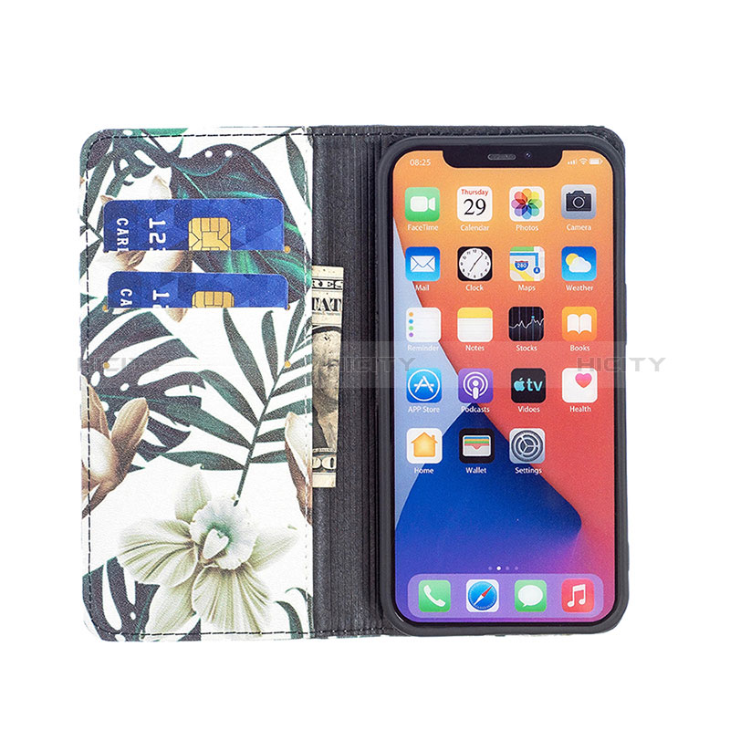 Funda de Cuero Cartera con Soporte Flores Carcasa para Apple iPhone 15 Multicolor